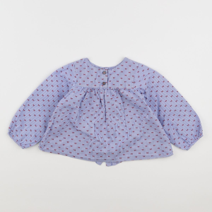 Blouse bleu avec nœuds rouges Jacadi