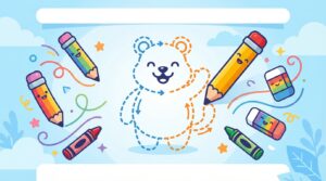 activité ludique pour enfants de 5 à 8 ans : tracez le dessin de chaminou pour développer la motricité et la créativité.