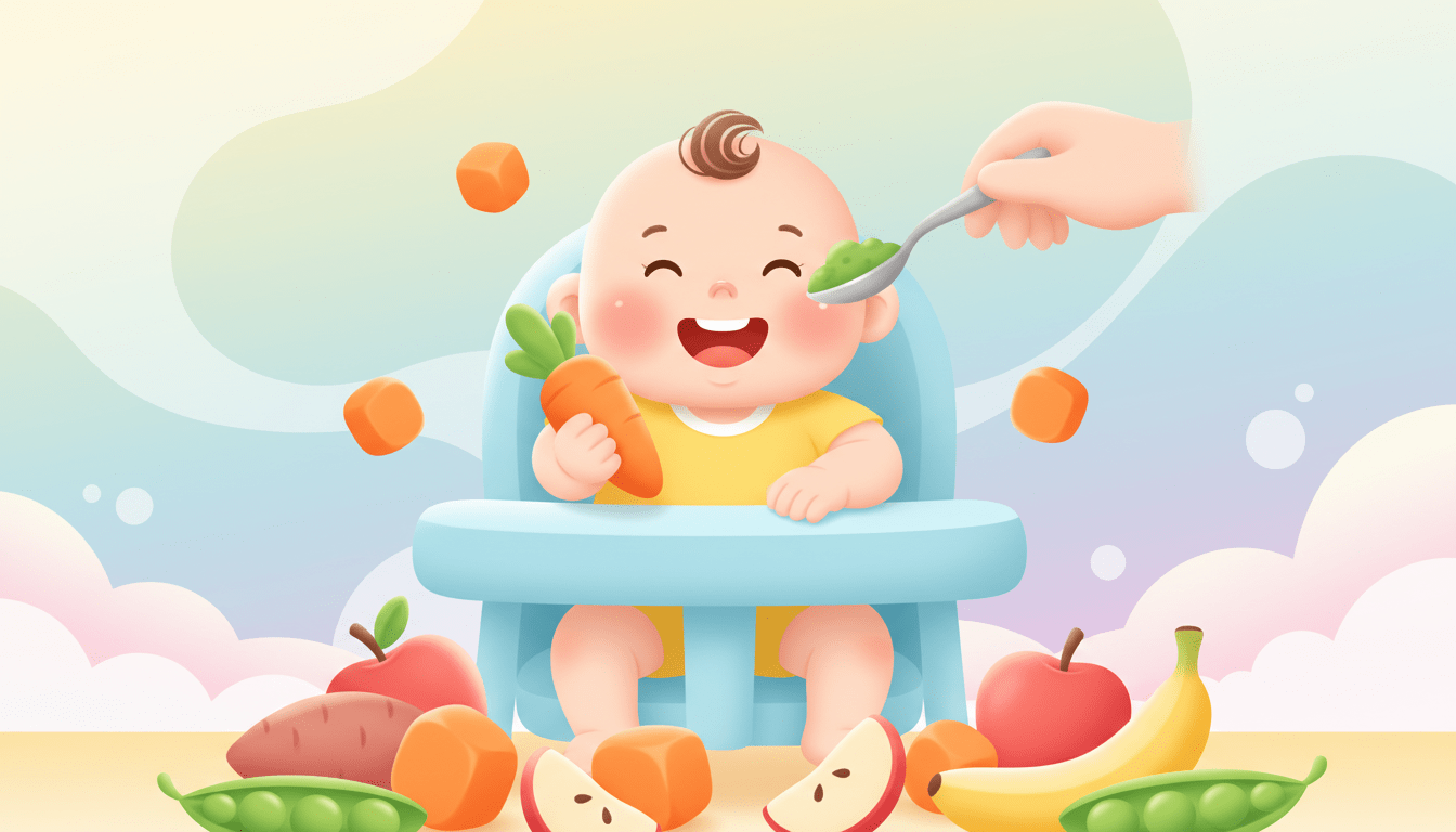 découvrez comment introduire les aliments solides à votre bébé de 0 à 12 mois avec des conseils pratiques sur les légumes et fruits adaptés pour une alimentation saine et équilibrée.