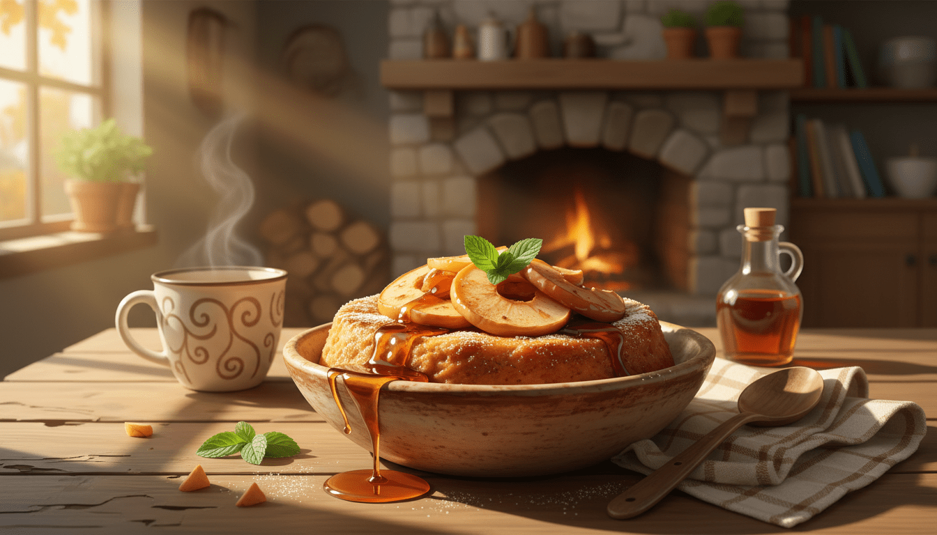 découvrez une recette gourmande de pouding pain pomme au sirop d'érable, alliant douceur du pain, saveur des pommes et gourmandise de l'érable pour un dessert réconfortant.