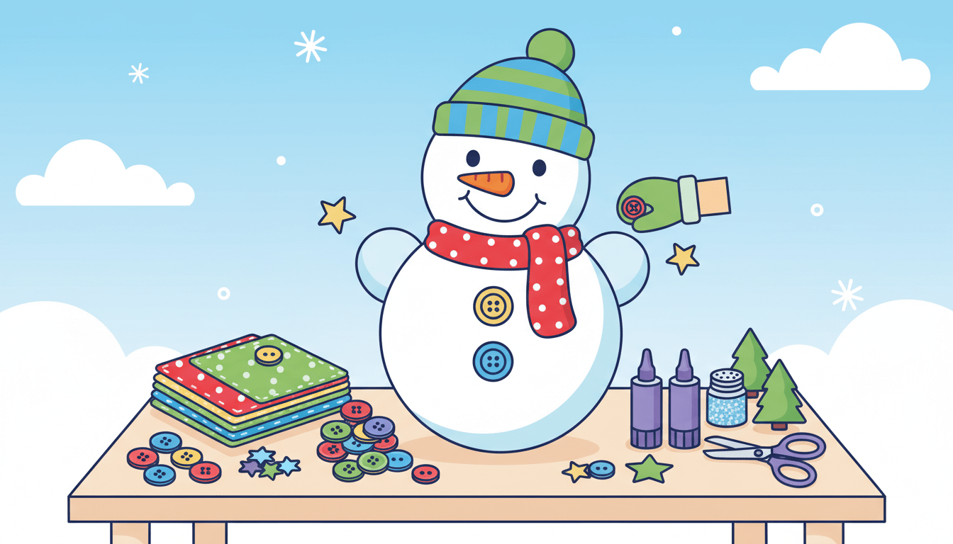 découvrez une activité de bricolage ludique et facile pour les enfants de 3 à 5 ans avec notre trousse bonhomme de neige, idéale pour développer leur créativité et motricité.