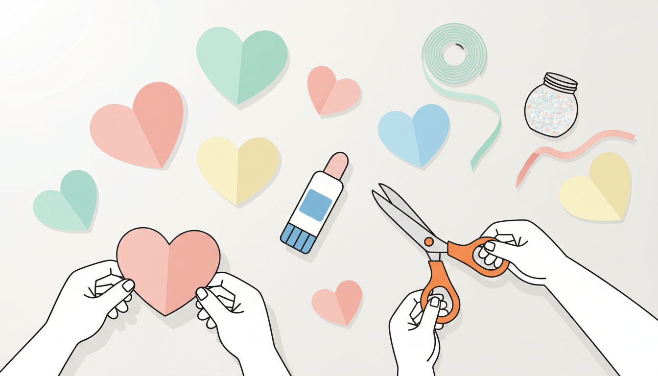 Carte St-Valentin : Bricolage : carte de St-Valentin pour les 5-8 ans