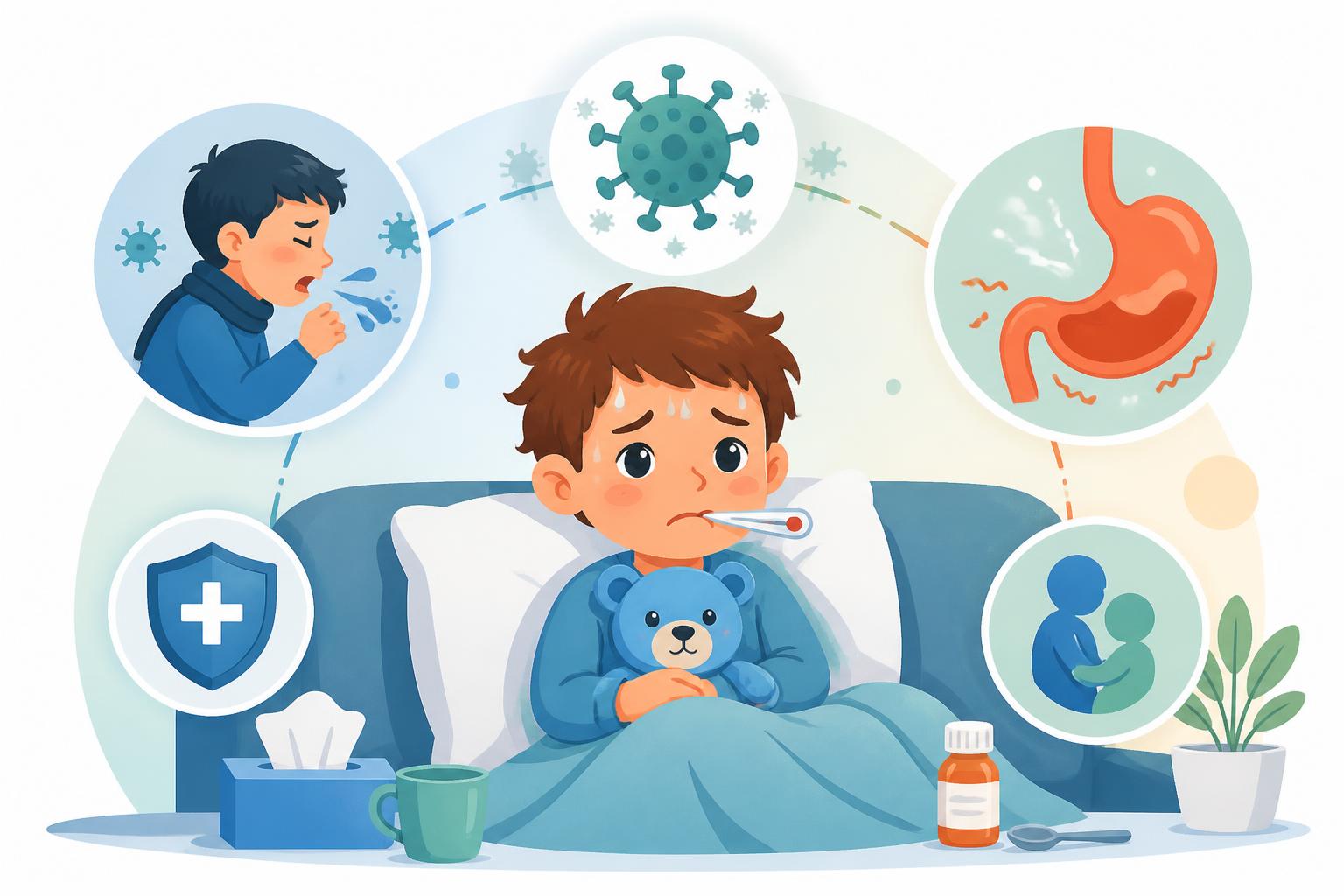 Grippe Gastro Covid-19 : Quand aller à l’urgence avec un enfant : grippe, gastro, Covid-19