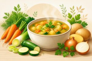 découvrez la recette facile et saine du potage de légumes proposée par naitre et grandir, idéale pour un repas nutritif et savoureux.