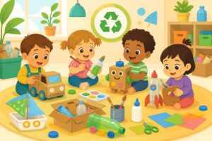 découvrez des activités créatives et ludiques pour les enfants de 1 à 3 ans, alliant recyclage, récupération, jeu et bricolage pour développer leur imagination et motricité.