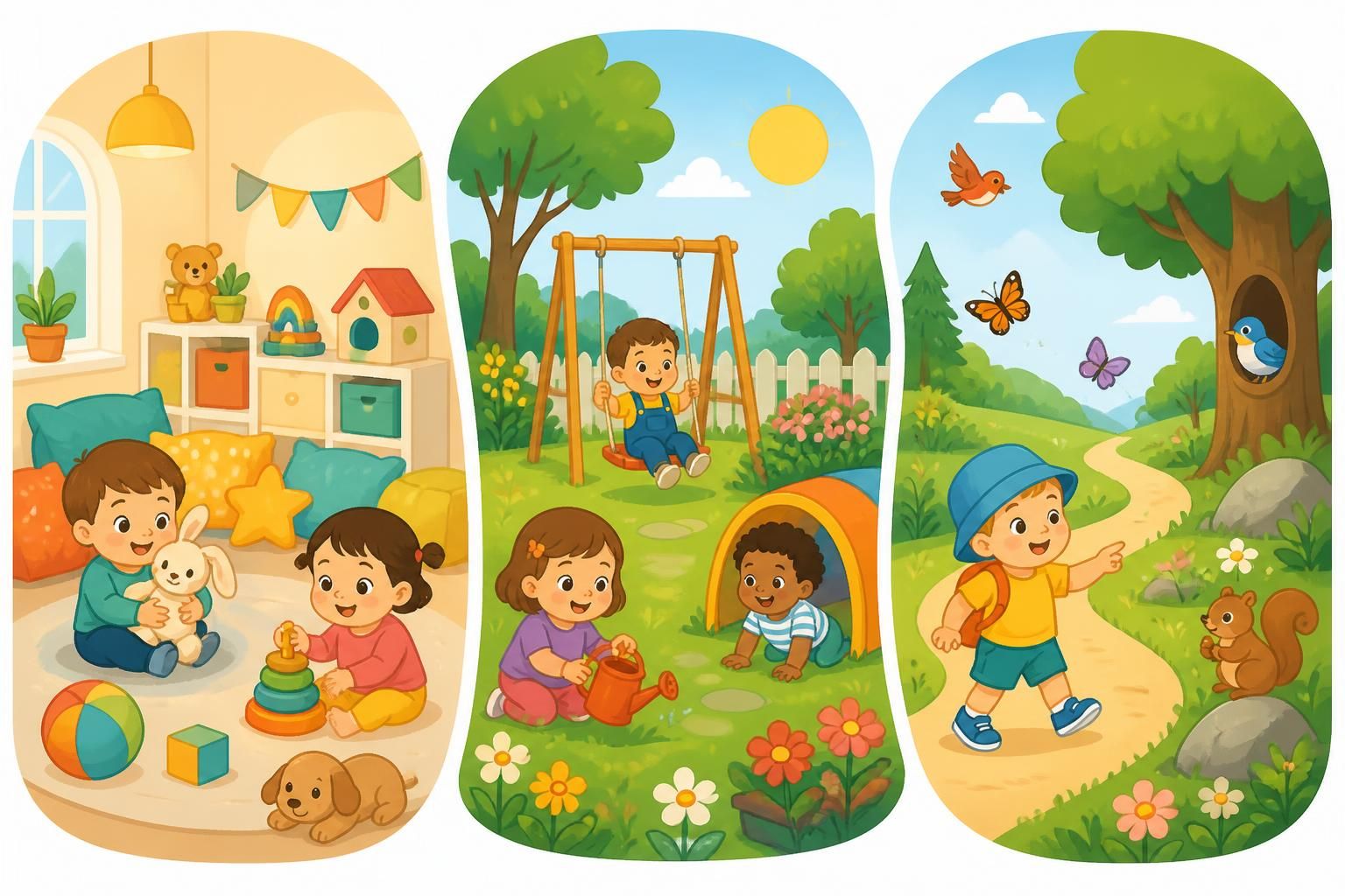 Dedans Dehors Autour : Fiche d’activité : dedans, dehors, autour pour les 1-3 ans